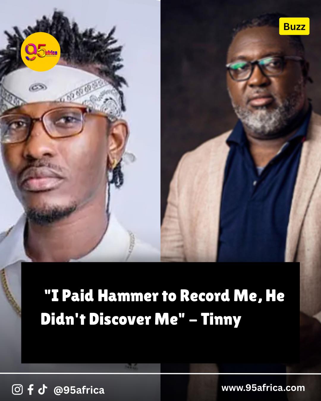 “I Paid Hammer to Record Me, He Didn’t Discover Me” – Tinny Sets Record Straight